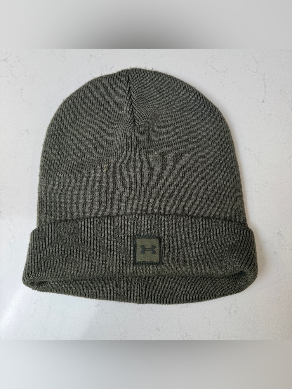 Under Armour Gray Knit Beanie with Logo Patch